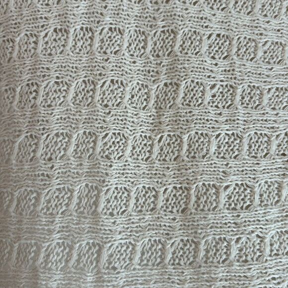 We the Free Free People open knit raw hem light weight cream sweater size medium - Picture 5 of 8